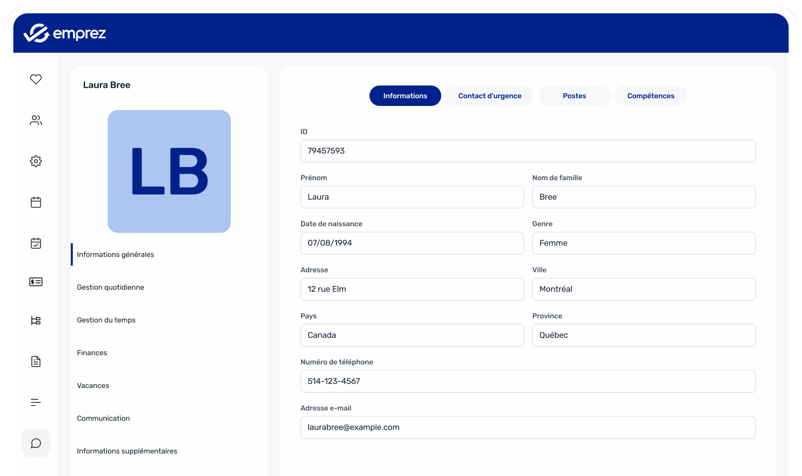 Tableau de bord de notre intégration paie et RH Emprez